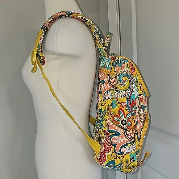Vera Bradley Retired Provencal Yellow Floral Pattern Backpack VGUC - Picture 16 of 16